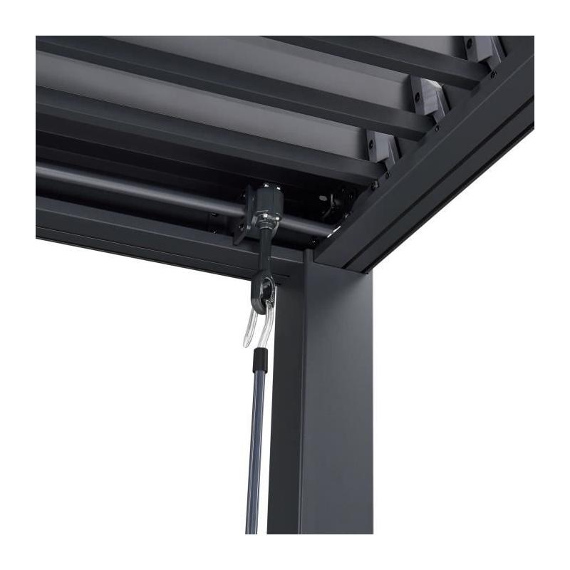 Pergola bioclimatique GAYA - Aluminium/acier - 290x290xH240 cm - Gris