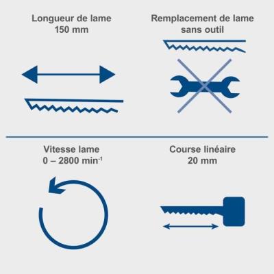Scie sabre sans fil 20V SCHEPPACH C-RS100-X - Coupe max 115mm