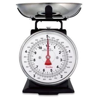 Balance mécanique rétro déco TERRAILLON 14477 - 5 kg - bol 1L - Large cadran