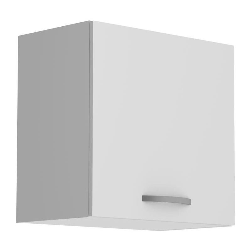 Meuble haut 1 porte OSLO - Blanc - Fabrication française - 60x36x58 cm