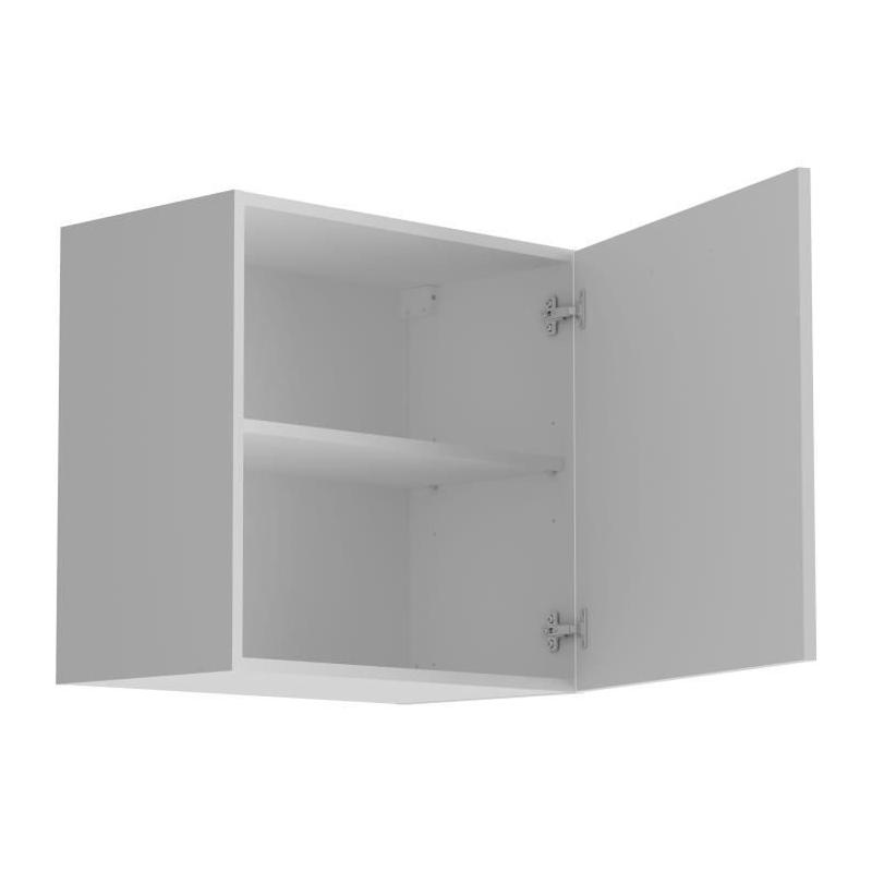 Meuble haut 1 porte OSLO - Blanc - Fabrication française - 60x36x58 cm