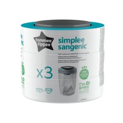 Recharges Poubelle à Couches TOMMEE TIPPEE Simplee Sangenic - Lot de 3