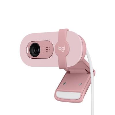 Webcam Logitech Brio 100 Full HD Rose avec Confidentialité et Correction Automatique
