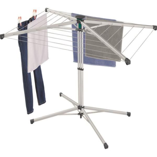 Leifheit Séchoir parapluie sur pied LinoPop-Up 140, étendoir a linge pratique, compact et léger, longueur d'étendage de 14 m