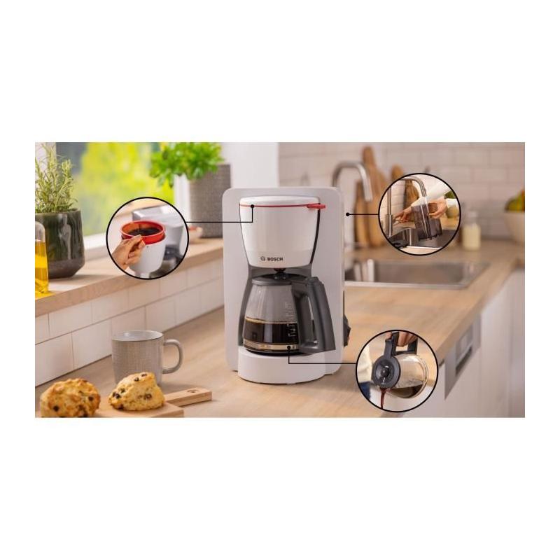 Cafetière Filtre BOSCH TKA2M111 MyMoment 1,25L Blanche - Anti-gouttes