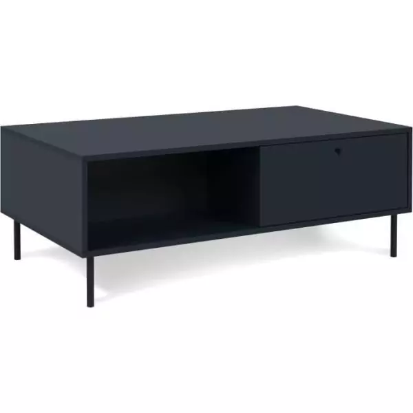 Table basse - CARACAS 55A - Bleu marine - 2 tiroirs, 2 niches - 110 x 40 x 60 cm