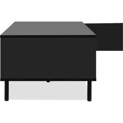 Table basse moderne MONZA 55A - Noir / Chene artisan - Livraison compacte
