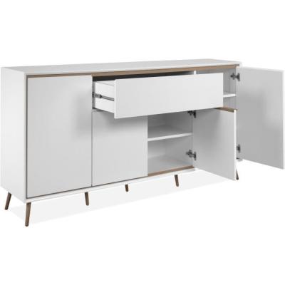 Buffet ARONA 51B - Blanc/Chene artisan - Spacieux et élégant