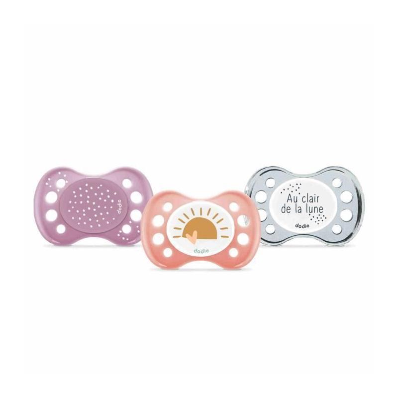 Lot de 3 sucettes anatomiques jour et nuit 0-6 mois - Idéal pour bébé!