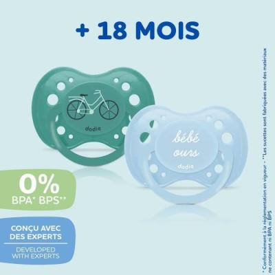 Lot de 3 Sucettes Anatomiques Jour +18 mois pour Bébé Ours