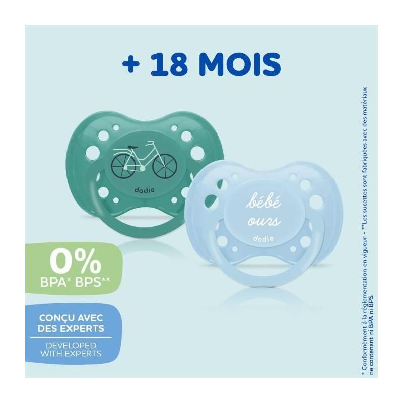 Lot de 3 Sucettes Anatomiques Jour +18 mois pour Bébé Ours