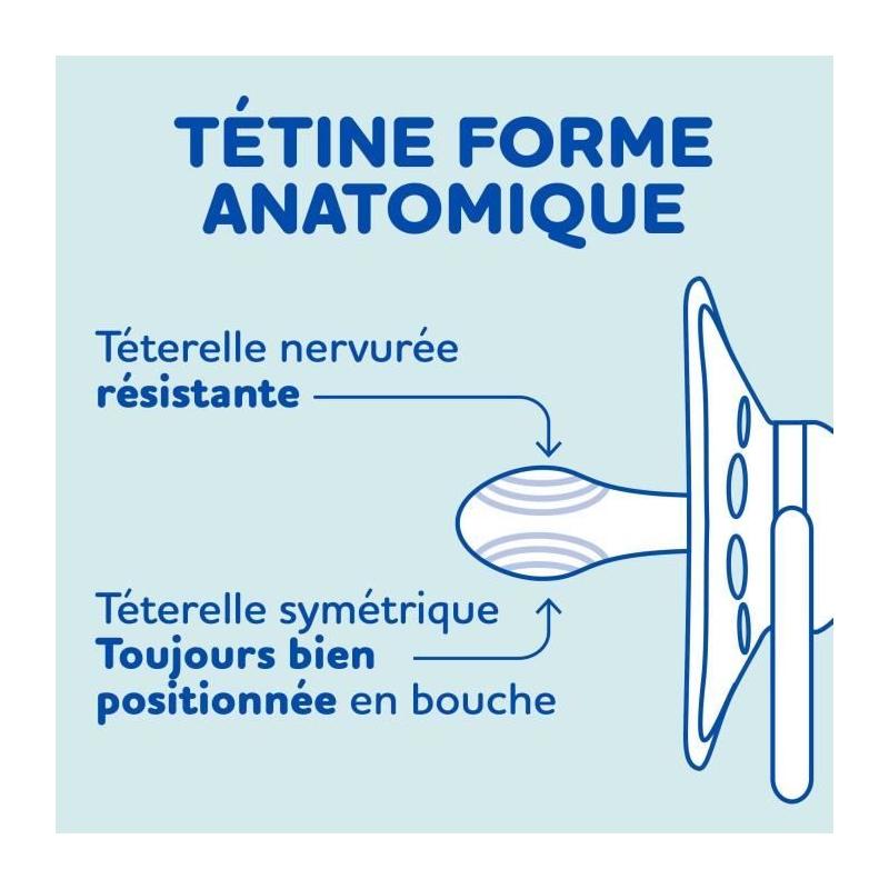 Lot de 3 Sucettes Anatomiques Jour +18 mois pour Bébé Ours