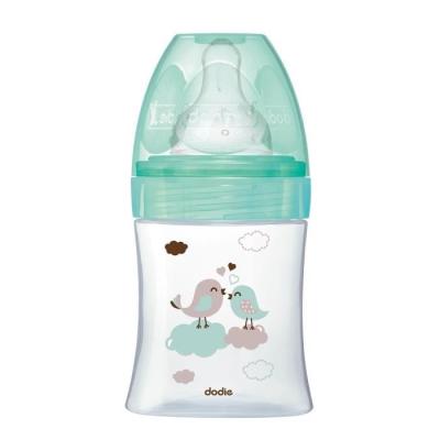 Dodie - Biberon Initiation+ Verre 150ml: Vert Oiseaux