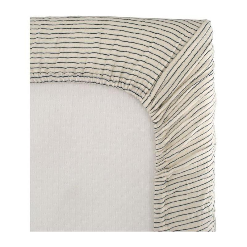 Drap housse lange DOMIVA 60x120 cm - Rayures - Gaze coton
