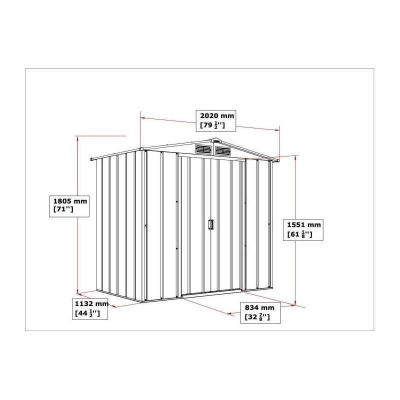 Abri de jardin métal Duramax - 2,47 m² - Anthracite