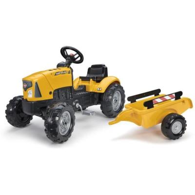 Tracteur à pédales FALK SuperBuilder avec capot ouvrant et remorque - Pour enfants de 2 à 5 ans