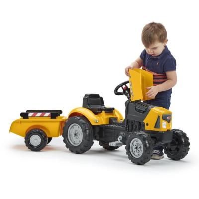 Tracteur à pédales FALK SuperBuilder avec capot ouvrant et remorque - Pour enfants de 2 à 5 ans