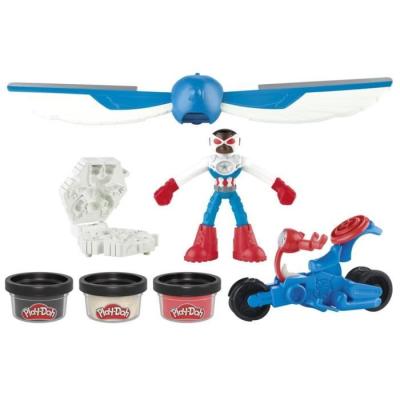 Play-Doh Captain America Moto Tranchante - Coffret 3 Accessoires
