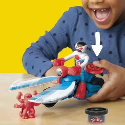 Play-Doh Captain America Moto Tranchante - Coffret 3 Accessoires Play-Doh Captain America Moto Tranchante - Coffret 3 Accessoires