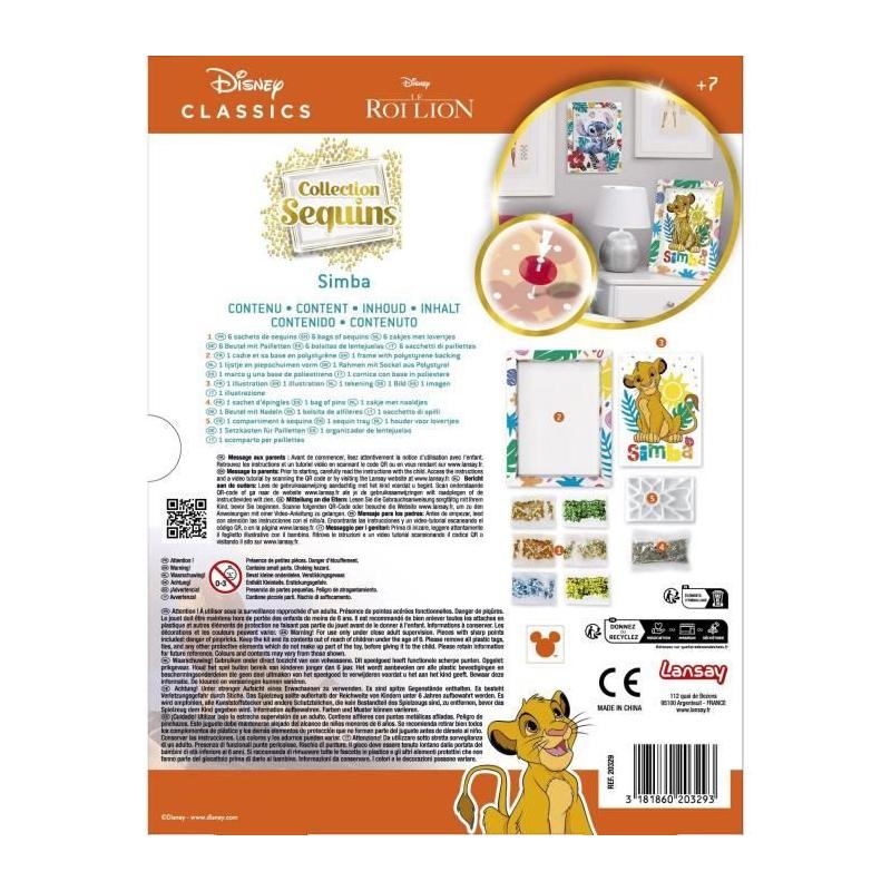 Jeu de création avec paillettes Simba Le Roi Lion - À partir de 7 ans