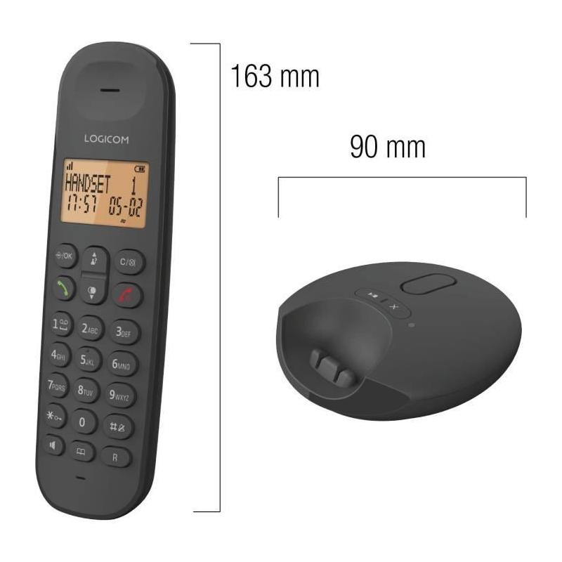 Téléphone sans fil LOGICOM DECT ILOA 155T - Noir - Avec répondeur