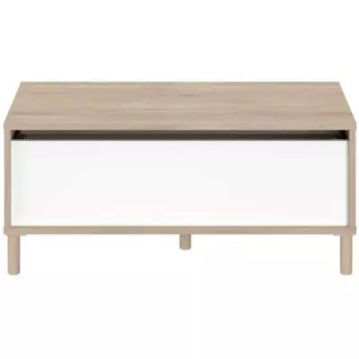 Table basse relevable blanche/chêne 100,8 x 43,6 x 50 cm