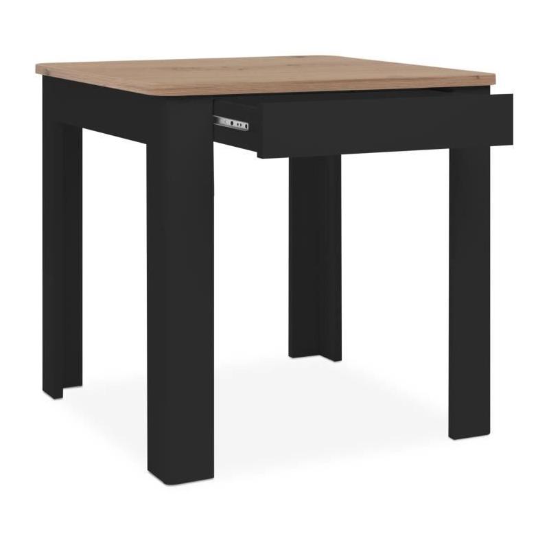 Table OSLO - Rectangulaire - 4 personnes - Noir / Chene artisan