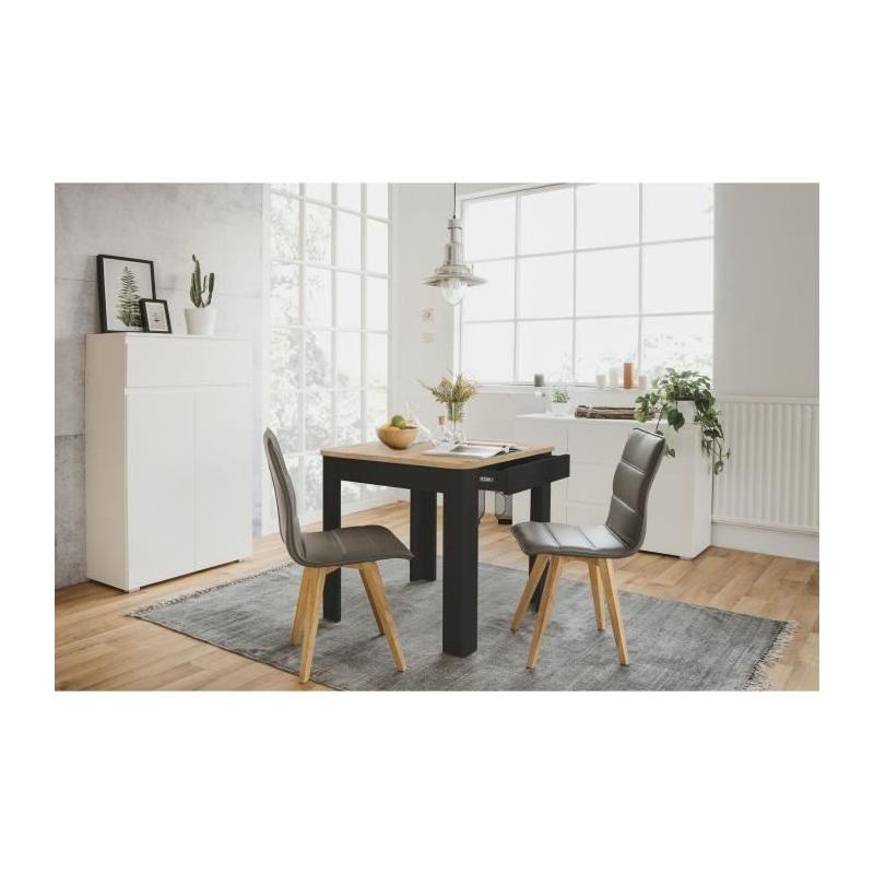 Table OSLO - Rectangulaire - 4 personnes - Noir / Chene artisan