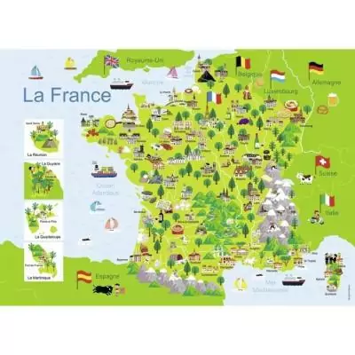 Puzzle enfant 100 pièces - Carte de France - Nathan - Trieur 3 compartiments Puzzle enfant 100 pièces - Carte de France - Nathan - Trieur 3 compartiments