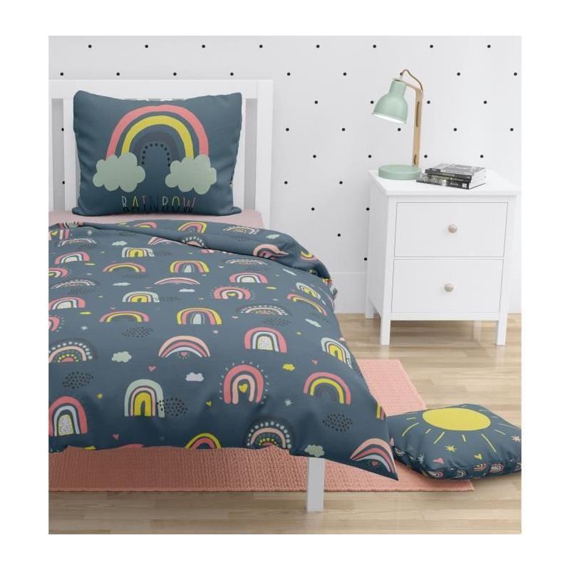 Parure de couette ROUPILLON Rainbow - 100% Coton - 2 Pcs