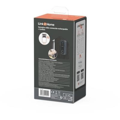 Kit Sonnette connectée + carillon LINK2HOME - Wi-Fi, audio bidirectionnel