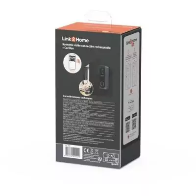 Kit Sonnette connectée + carillon LINK2HOME - Wi-Fi, audio bidirectionnel