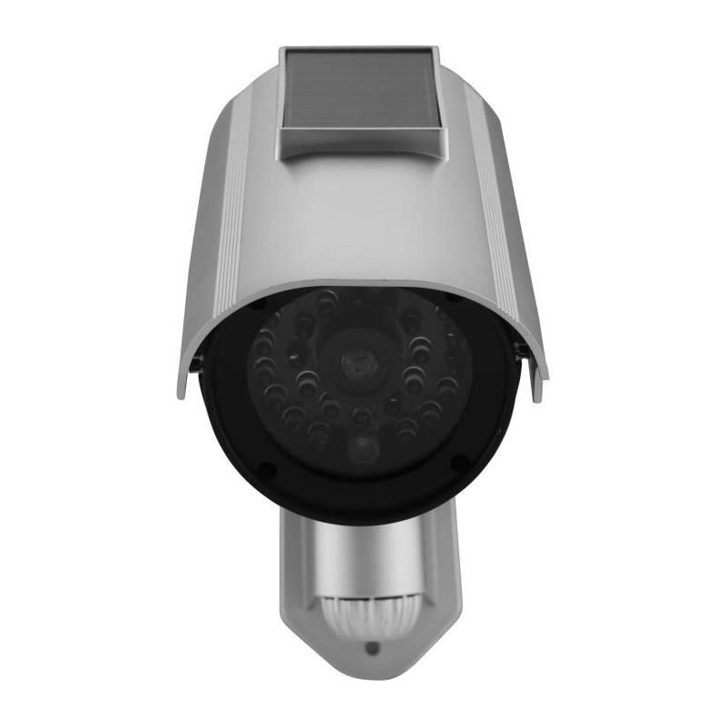 Caméra solaire factice - LINK2HOME avec flash rouge et piles rechargeables