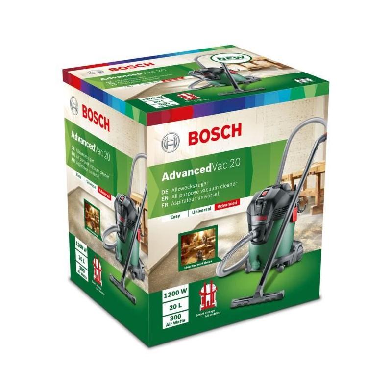 Aspirateur eau et poussière Bosch AdvancedVac 20 - Performant et polyvalent