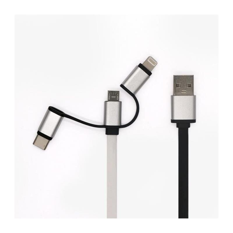 Enrouleur de câble USB GAO 3-en-1 - Charge Rapide, 2m