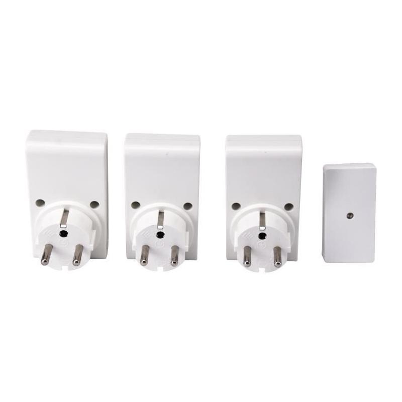 Kit 3 Prises télécommandées + Télécommande GAO - Blanc - 230V