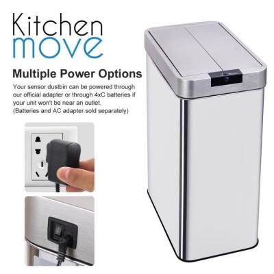 Poubelle automatique SILVERLAKE - 70L - Inox avec cerclage