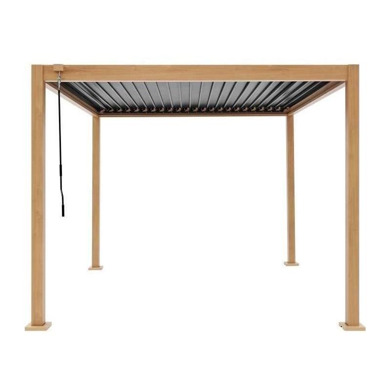 Pergola bioclimatique GAYA - Aluminium et acier - Aspect Bois