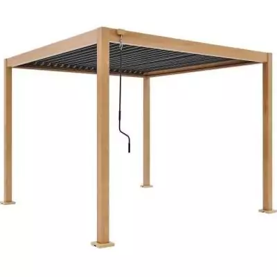 Pergola bioclimatique GAYA - Aluminium et acier - Aspect Bois