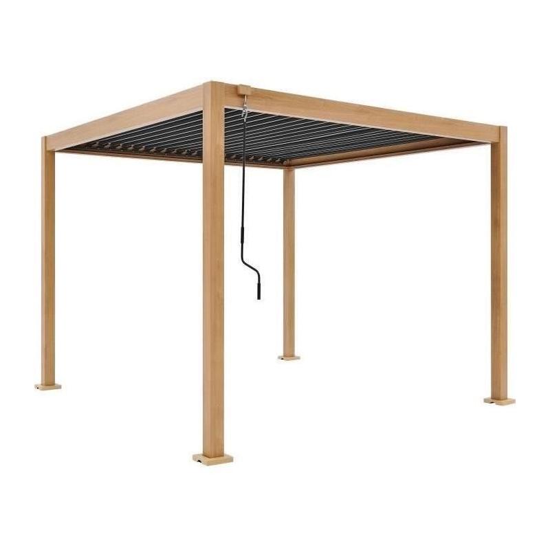 Pergola bioclimatique GAYA - Aluminium et acier - Aspect Bois