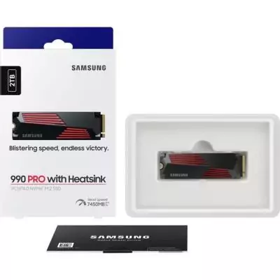 SSD Samsung 990 PRO 2 To avec dissipateur - Performances ultimes SSD Samsung 990 PRO 2 To avec dissipateur - Performances ultimes