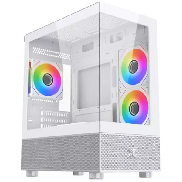 Boîtier PC sans alimentation - XIGMATEK - Alphard M Arctic - Mini tour - Format M-ATX - 4x120mm A-RGB - Blanc