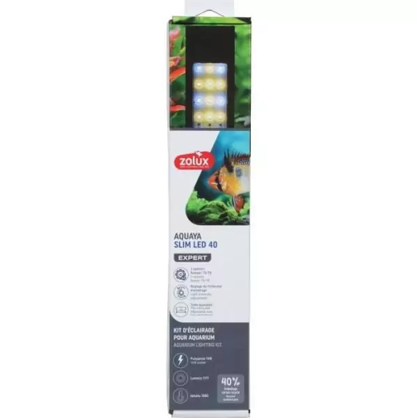 Rampe d'éclairage - Zolux - Slim LED dimmable - Ajustable et adaptable en remplacement d'un tube néon T8 ou T5 - 40 cm