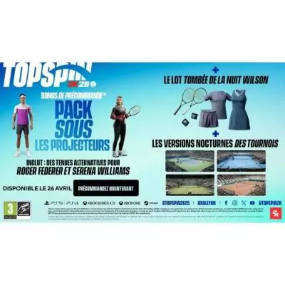 TopSpin 2K25 - Jeu PS5 - Edition Standard - Dimensions compactes