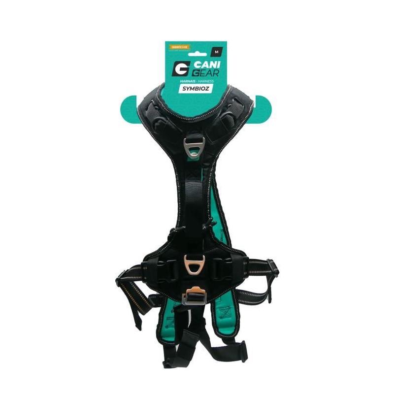 Harnais pour chien - SYMBIOZ M - Noir / Bleu - Confort et style