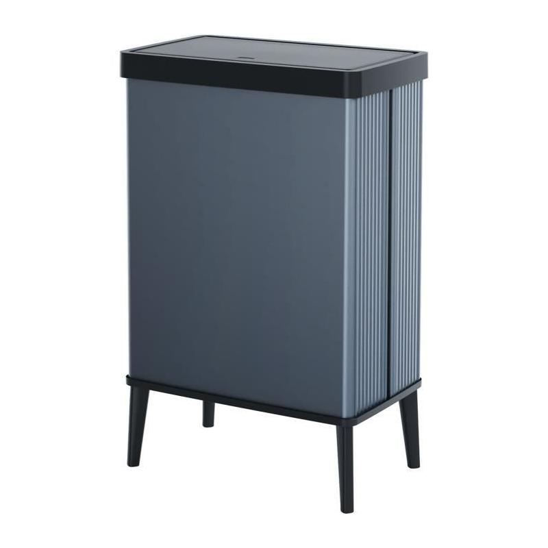 Poubelle sur pieds VERTO CURVER - Ouverture touch - 54 L - Bleu perle