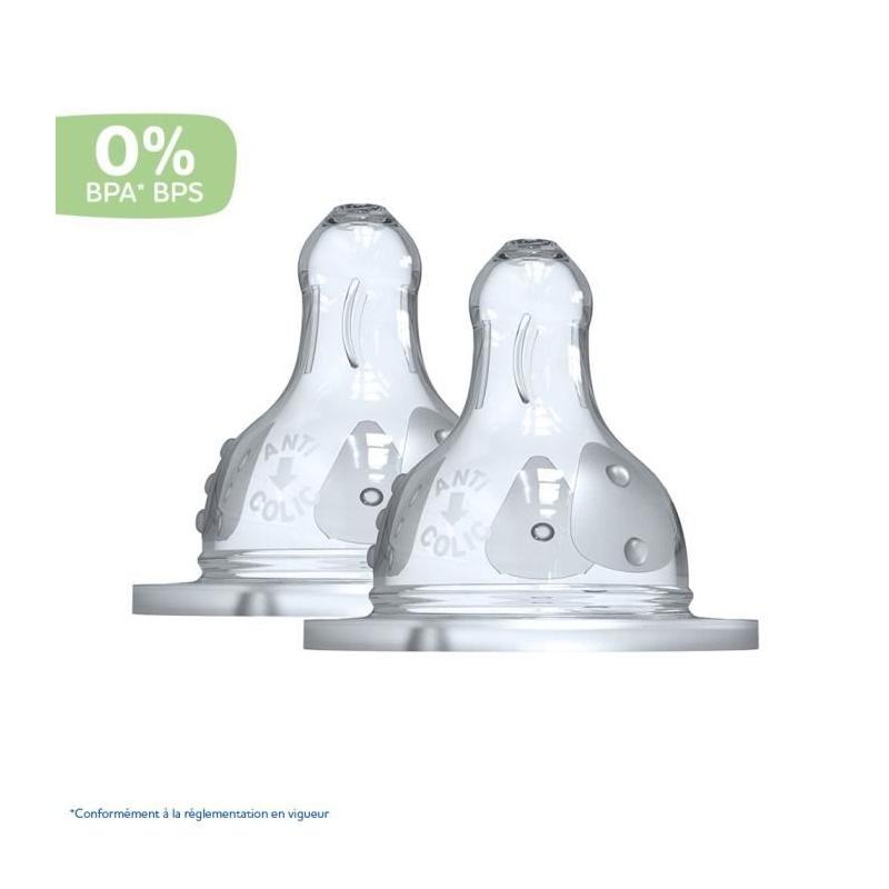 Biberon Dodie Initiation+ Anti-Coliques 3 Vitesses - Lot de 2 Tétines