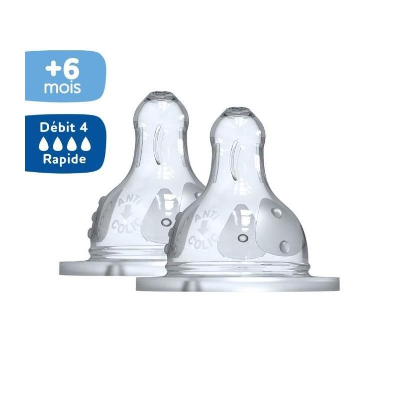 Dodie Biberon Initiation+ Anti-Coliques 3 Vitesses - Pack 2 Tétines