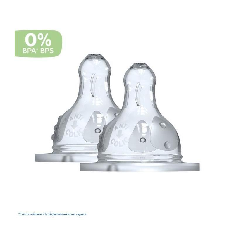 Dodie Biberon Initiation+ Anti-Coliques 3 Vitesses - Pack 2 Tétines