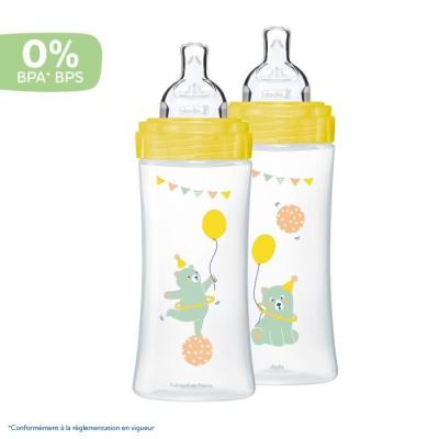 Lot de 2 Biberons Dodie Sensation+ Anti-Coliques Ours 330ml